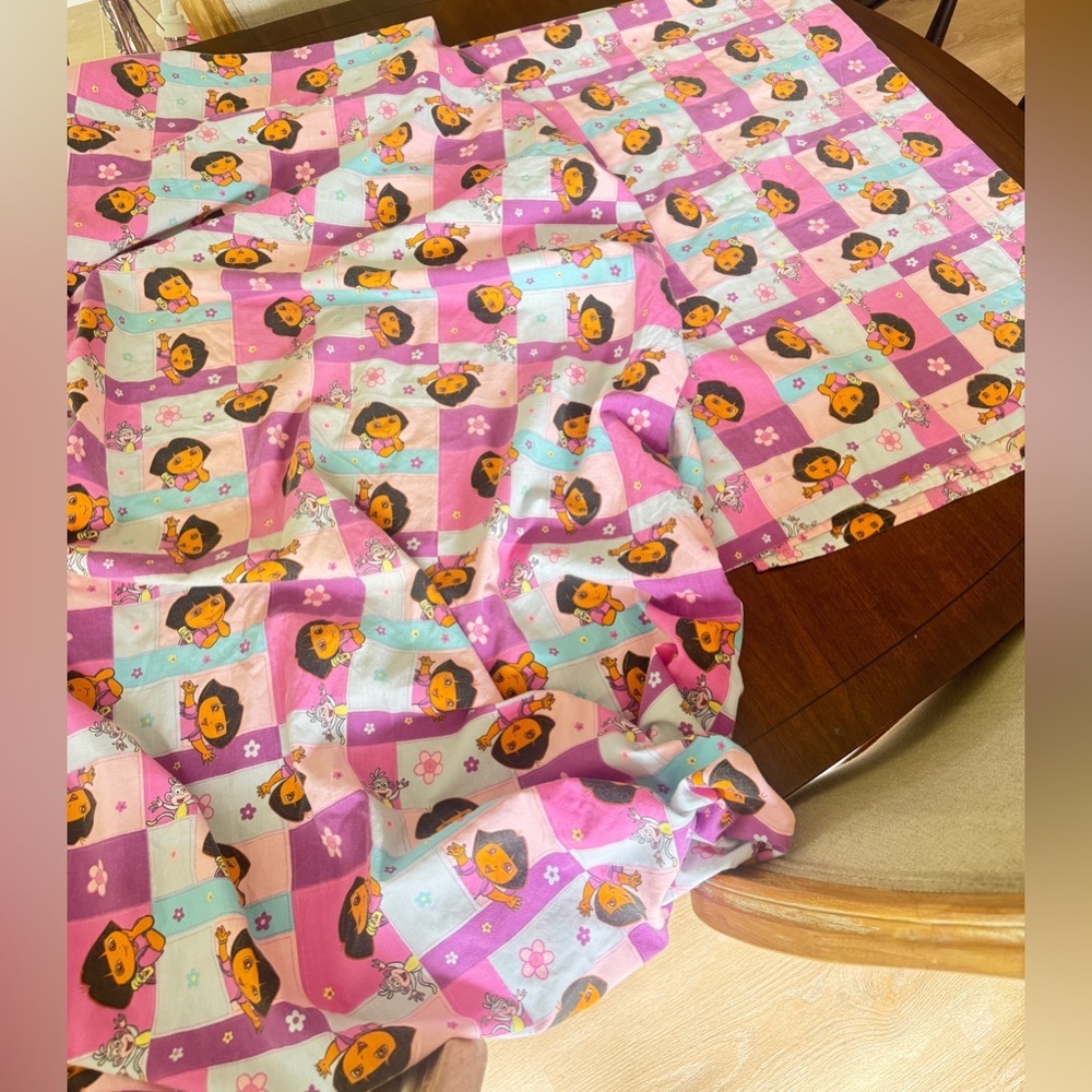 Vintage 2007 Dora The Explorer boots fitted sheet crib baby toddler flat y2k